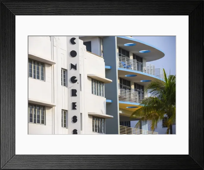 Framed Print : U. S. A, Miami, Miami Beach, South Beach, Ocean Drive, Congress Hotel