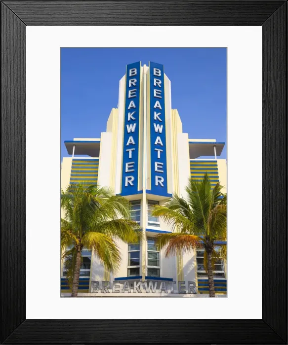 Framed Print : U. S. A, Miami, Miami Beach, South Beach, Ocean Drive, Breakwater Hotel Framed Print : U. S. A, Miami, Miami Beach, South Beach, Ocean Drive, Breakwater Hotel