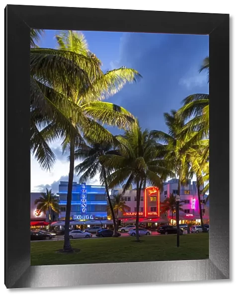 Art deco district, Ocean Drive, South Beach, Miami Beach, Miami, Florida, USA