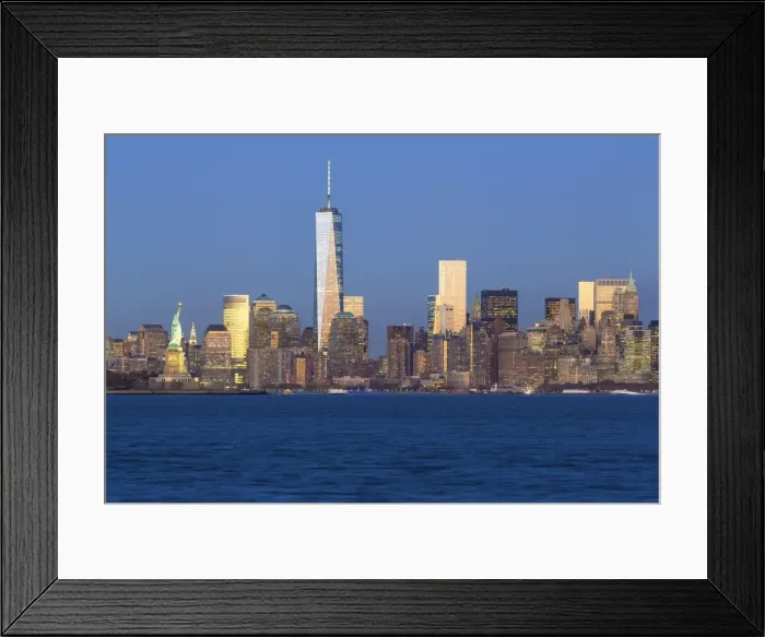 Framed Print : Statue of Liberty, One World Trade Center and Downtown Manhattan across the Hudson River Framed Print : Statue of Liberty, One World Trade Center and Downtown Manhattan across the Hudson River