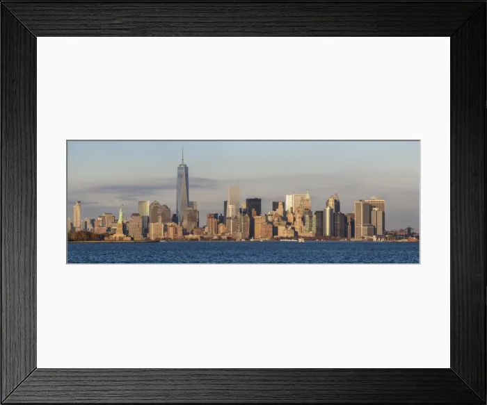 Framed Print : Statue of Liberty, One World Trade Center and Downtown Manhattan across the Hudson River