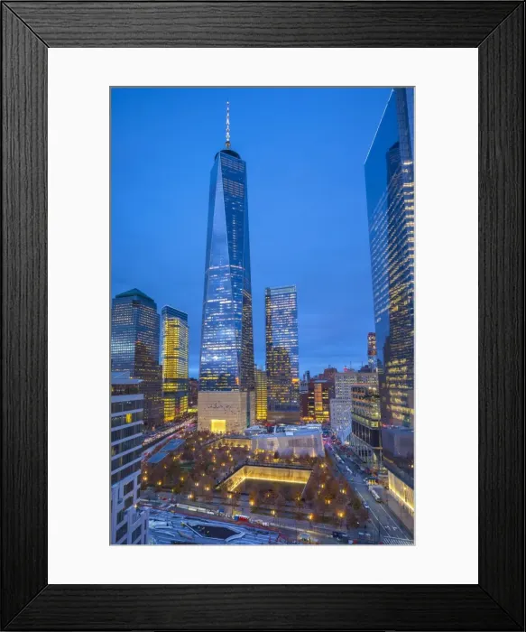 Framed Print : One World Trade Center and 911 Memorial, Lower Manhattan, New York City, New York, USA Framed Print : One World Trade Center and 911 Memorial, Lower Manhattan, New York City, New York, USA