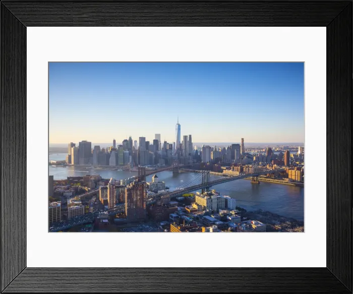 Framed Print : One World Trade Center, Manhattan and Brooklyn Bridges, Manhattan, New York City Framed Print : One World Trade Center, Manhattan and Brooklyn Bridges, Manhattan, New York City