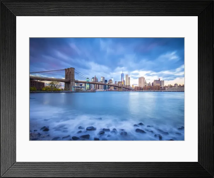 Framed Print : Brooklyn Bridge and Lower Manhattan / Downtown, New York City, New York, USA Framed Print : Brooklyn Bridge and Lower Manhattan / Downtown, New York City, New York, USA