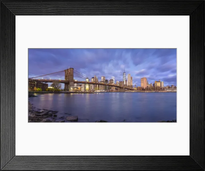 Framed Print : Brooklyn Bridge and Lower Manhattan / Downtown, New York City, New York, USA Framed Print : Brooklyn Bridge and Lower Manhattan / Downtown, New York City, New York, USA