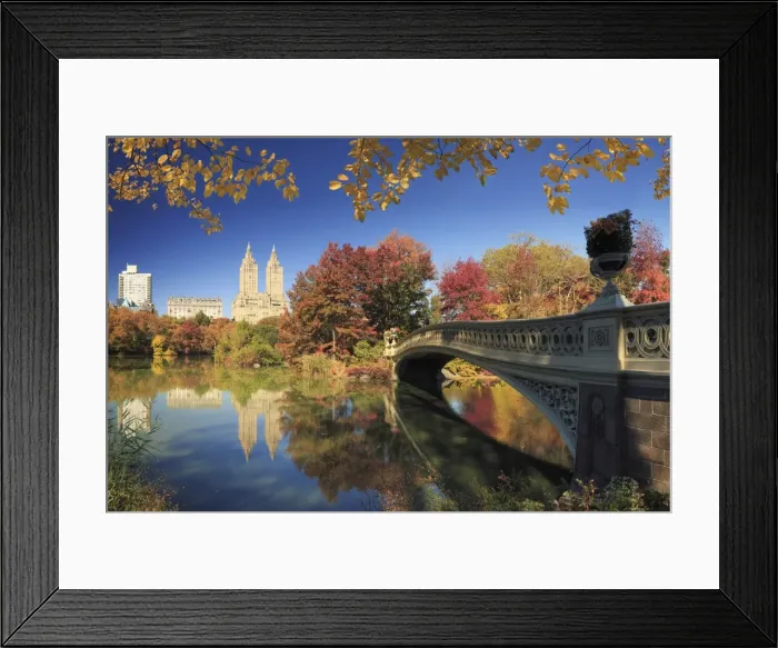 Framed Print : USA, New York City, Manhattan, Central Park, Bow Bridge