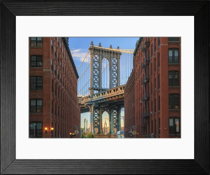 Framed Print : USA, New York, Brooklyn, Dumbo, Manhattan Bridge and Empire State Building Framed Print : USA, New York, Brooklyn, Dumbo, Manhattan Bridge and Empire State Building