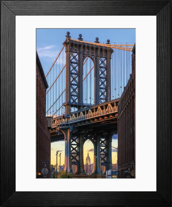 Framed Print : USA, New York, Brooklyn, Dumbo, Manhattan Bridge and Empire State Building Framed Print : USA, New York, Brooklyn, Dumbo, Manhattan Bridge and Empire State Building