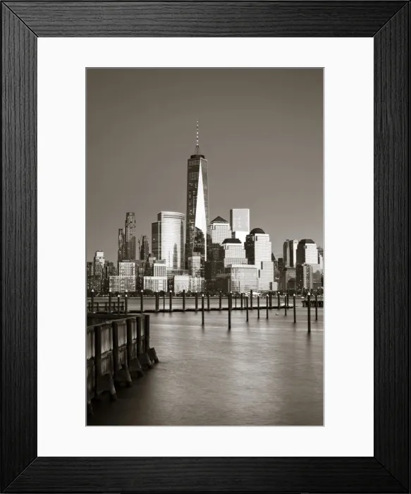 Framed Print : USA, New York, New York City, Lower Manhattan Skyline from Newport Beach Framed Print : USA, New York, New York City, Lower Manhattan Skyline from Newport Beach