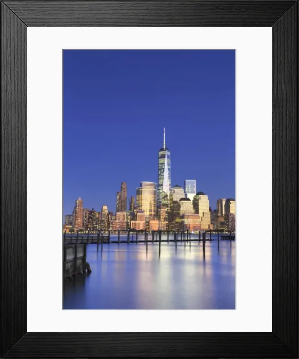 Framed Print : USA, New York, New York City, Lower Manhattan Skyline from Newport Beach Framed Print : USA, New York, New York City, Lower Manhattan Skyline from Newport Beach