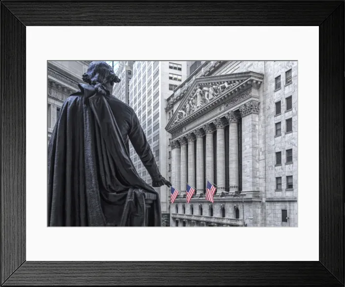 Framed Print : USA, New York, New York City, Lower Manhattan, Wall Street