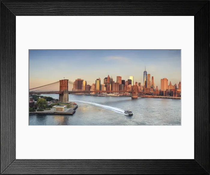 Framed Print : USA, New York, New York City, Lower Manhattan and Brooklyn Bridge Framed Print : USA, New York, New York City, Lower Manhattan and Brooklyn Bridge