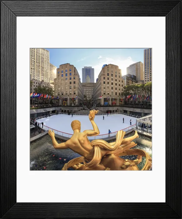 Framed Print : USA, New York, New York City, Manhattan, Rockefeller Center, Ice Rink