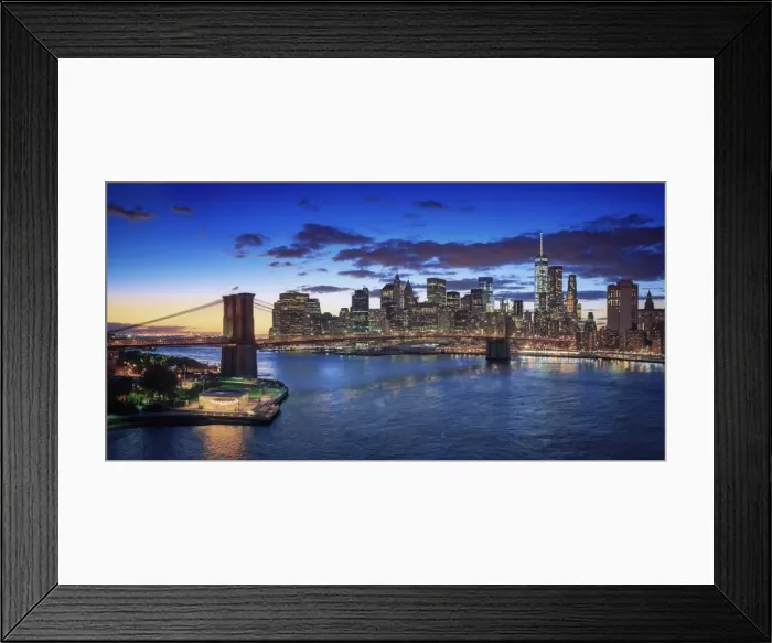 Framed Print : USA, New York, New York City, Lower Manhattan and Brookly Bridge Framed Print : USA, New York, New York City, Lower Manhattan and Brookly Bridge