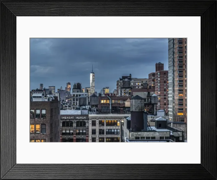 Framed Print : USA, New York, Freedom Tower over rooftops and water tanks Framed Print : USA, New York, Freedom Tower over rooftops and water tanks
