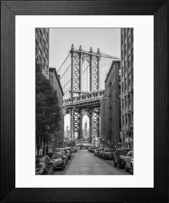 Framed Print : USA, New York, Brooklyn, Dumbo, Manhattan Bridge