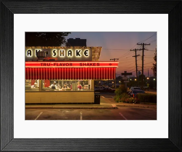 Framed Print : USA, Midwest, Missouri, Route 66, Springfield, steak n Shake restaurant