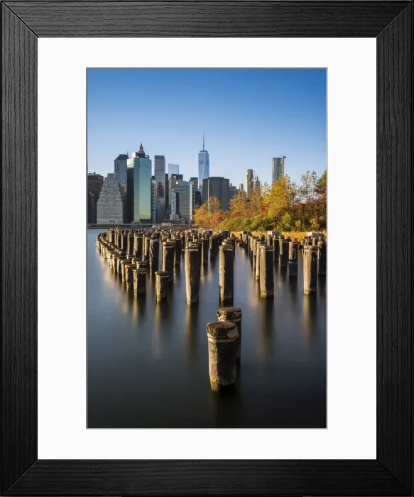 Framed Print : Lower Manhattan skyline at sunset from Brooklyn Bridge Park, Brooklyn, New York, USA Framed Print : Lower Manhattan skyline at sunset from Brooklyn Bridge Park, Brooklyn, New York, USA