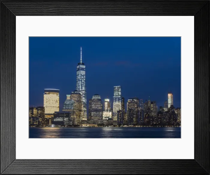 Framed Print : Night view of One World Trade Center and Lower Manhattan financial center, Manhattan Framed Print : Night view of One World Trade Center and Lower Manhattan financial center, Manhattan