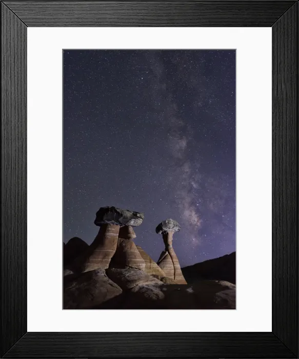 Framed Print : USA, Utah, Grand Staircase Escalante, National Monument, Toadstools, milky way over Framed Print : USA, Utah, Grand Staircase Escalante, National Monument, Toadstools, milky way over