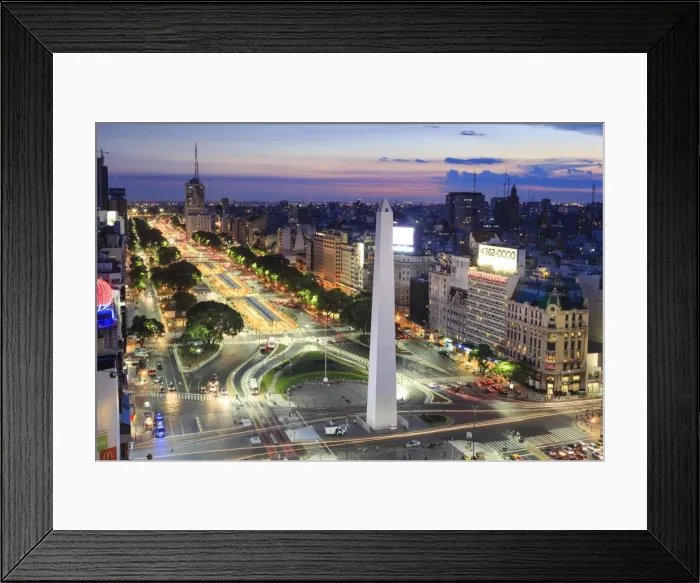 Framed Print : Argentina, Buenos Aires, Avenida 9 de Julio and Obelisk Framed Print : Argentina, Buenos Aires, Avenida 9 de Julio and Obelisk