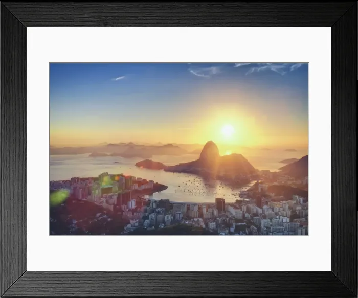 Framed Print : Brazil, Rio de Janeiro, View of Sugarloaf and Rio de Janeiro City Framed Print : Brazil, Rio de Janeiro, View of Sugarloaf and Rio de Janeiro City