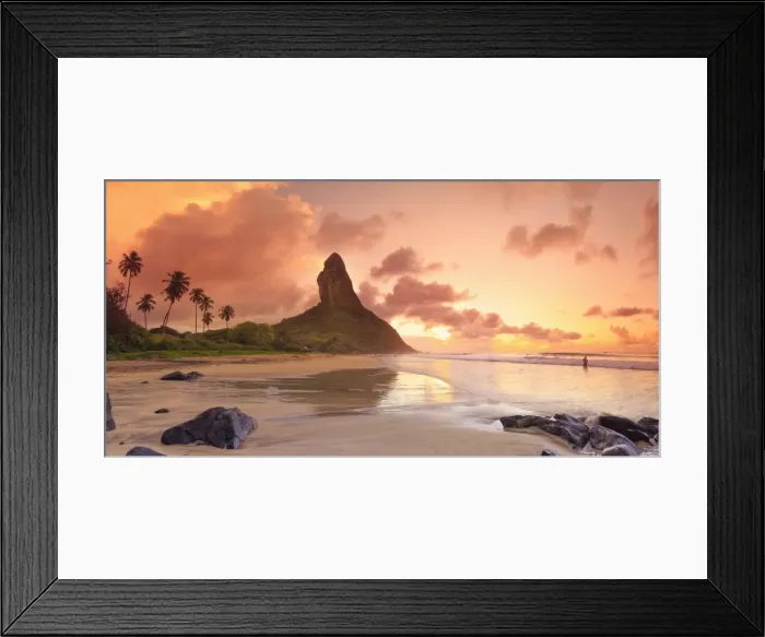 Framed Print : Brazil, Fernando de Noronha, Conceicao beach with Pico de Morro mountain in the background Framed Print : Brazil, Fernando de Noronha, Conceicao beach with Pico de Morro mountain in the background
