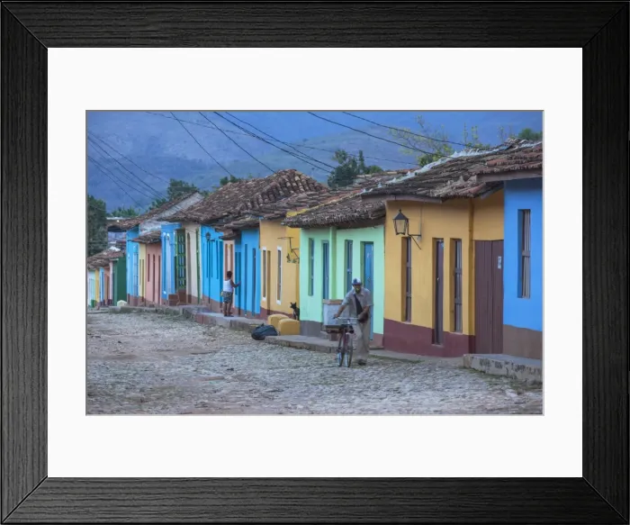 Framed Print : Cuba, Trinidad, A man selling sandwiches blows a whistle as he walkes up a Colourful Framed Print : Cuba, Trinidad, A man selling sandwiches blows a whistle as he walkes up a Colourful
