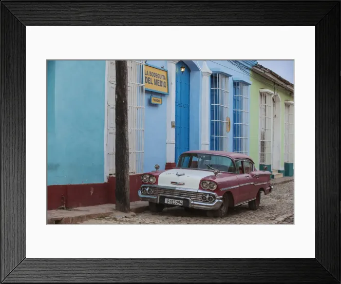 Framed Print : Cuba, Trinidad, Classic American car in historical center Framed Print : Cuba, Trinidad, Classic American car in historical center
