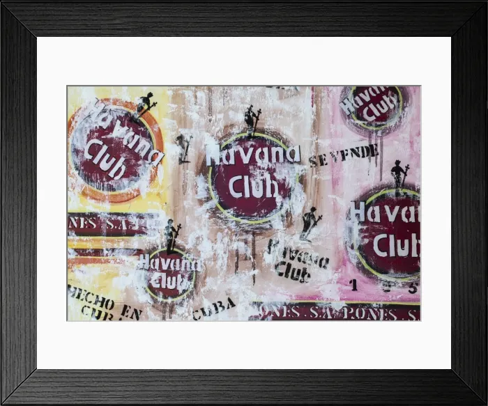 Framed Print : Cuba, Trinidad, Havana Club painted on wall of bar in historical center Framed Print : Cuba, Trinidad, Havana Club painted on wall of bar in historical center