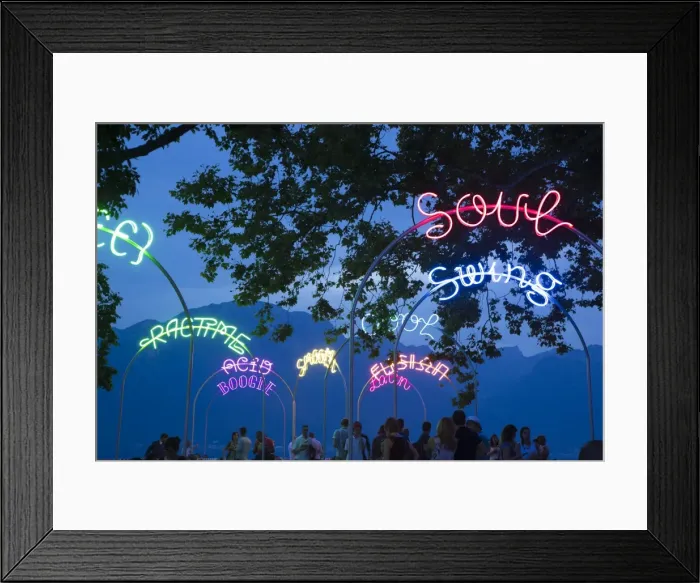Framed Print : Montreux during the Jazz festival, Lake Geneva, Vaud, Switzerland Framed Print : Montreux during the Jazz festival, Lake Geneva, Vaud, Switzerland