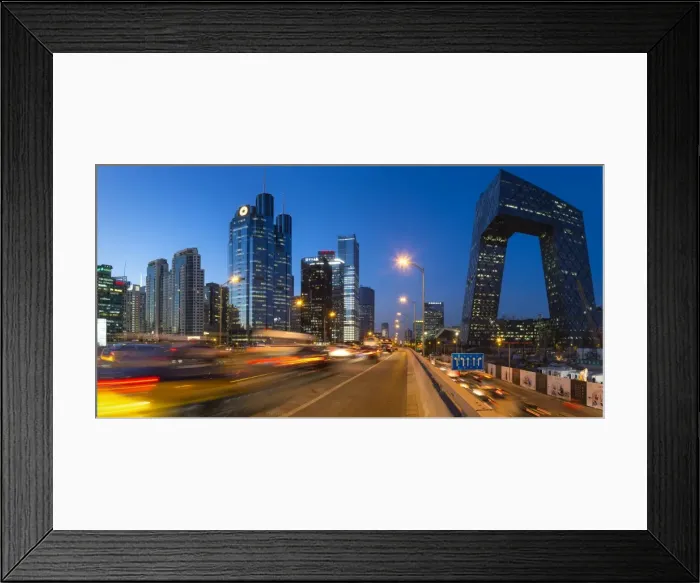Framed Print : Central Business District & CCTV building at dusk, Beijing, China