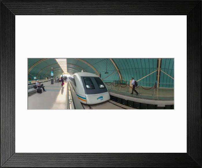 Framed Print : China, Shanghai, Pudong District, Longyang Road Station, Maglev Train Framed Print : China, Shanghai, Pudong District, Longyang Road Station, Maglev Train