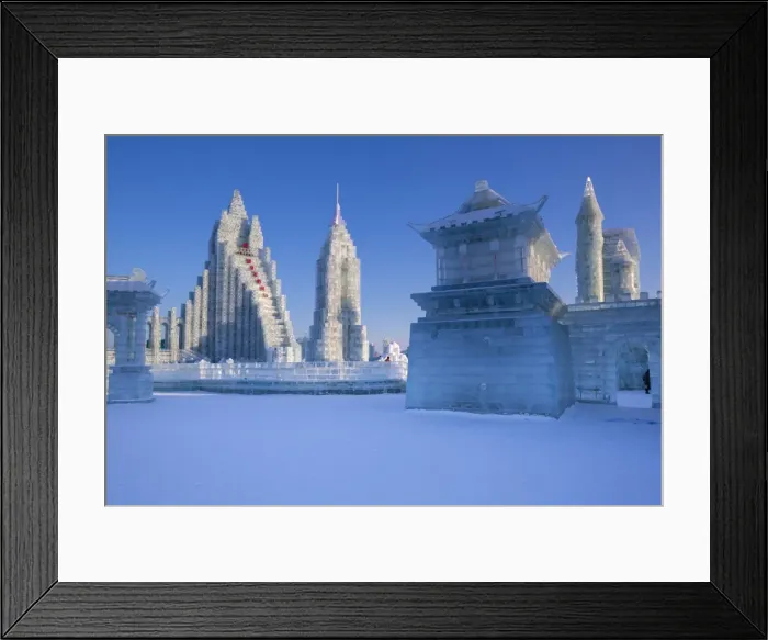 Framed Print : Spectacular ice sculptures at the Harbin Ice and Snow Festival in Heilongjiang Province Framed Print : Spectacular ice sculptures at the Harbin Ice and Snow Festival in Heilongjiang Province