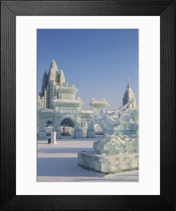 Framed Print : Spectacular ice sculptures at the Harbin Ice and Snow Festival in Heilongjiang Province Framed Print : Spectacular ice sculptures at the Harbin Ice and Snow Festival in Heilongjiang Province