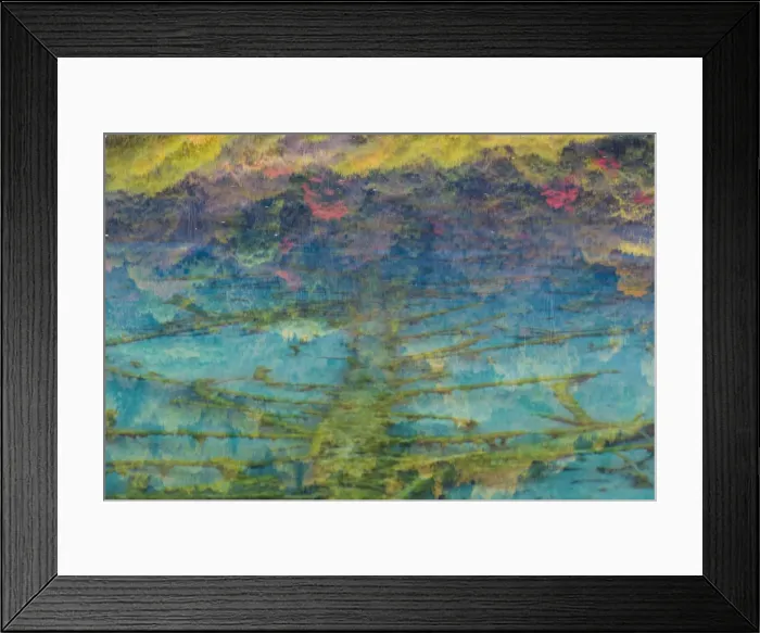 Framed Print : Autumn reflections and lake, Jiuzhaigou National Park, Sichuan, China