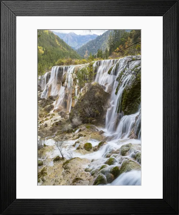 Framed Print : Pearl Shoal Waterfall (Zhenzhu Tan), Jiuzhaigou National Park, Sichuan, China