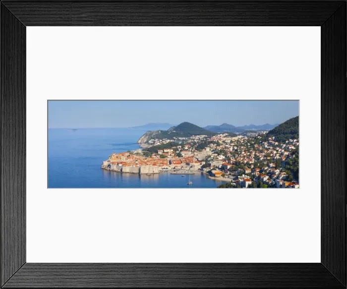Framed Print : Elevated view over Stari Grad (Old Town) & Coastline, Dubrovnik, Dalmatia, Croatia Framed Print : Elevated view over Stari Grad (Old Town) & Coastline, Dubrovnik, Dalmatia, Croatia
