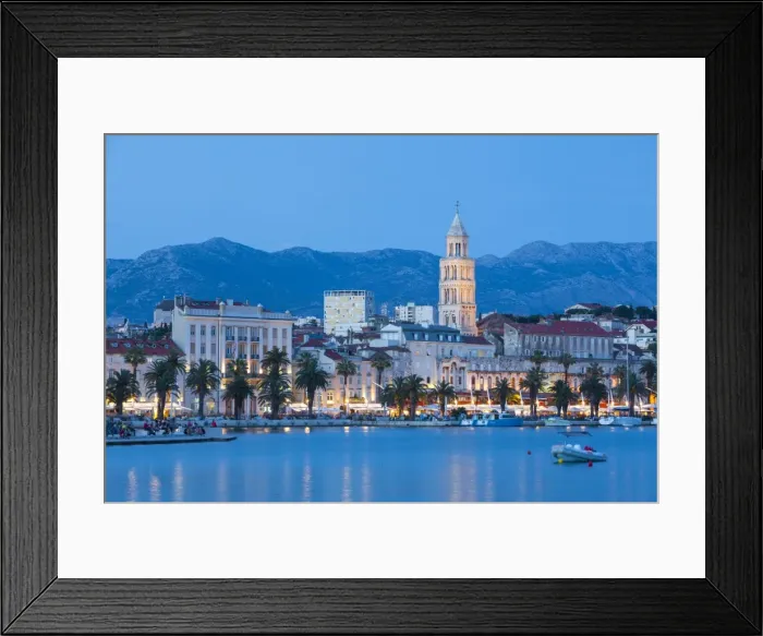 Framed Print : St. Domnius Cathedral Bell Tower & Stari Grad illuminated at dusk, Split, Central Dalmatia Framed Print : St. Domnius Cathedral Bell Tower & Stari Grad illuminated at dusk, Split, Central Dalmatia