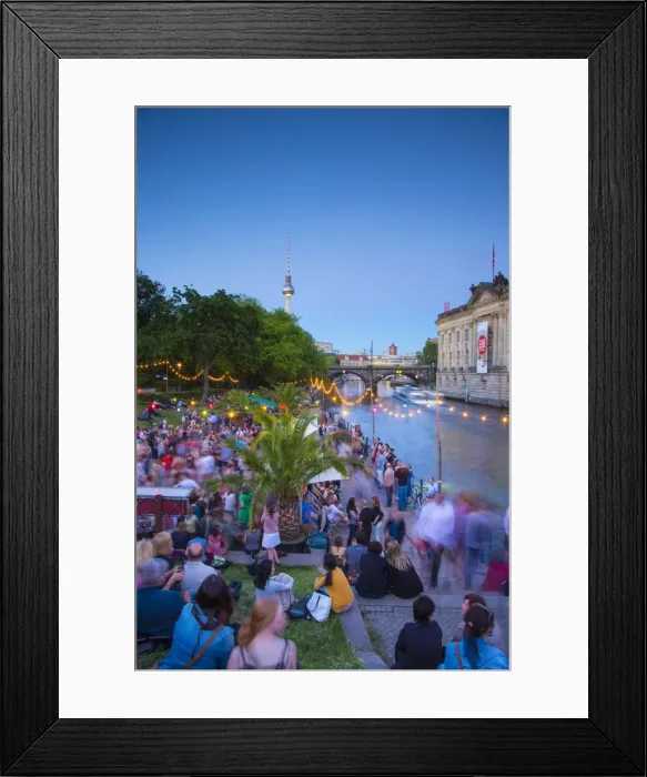 Framed Print : People dancing by the Spree River, Berlin, Germany Framed Print : People dancing by the Spree River, Berlin, Germany