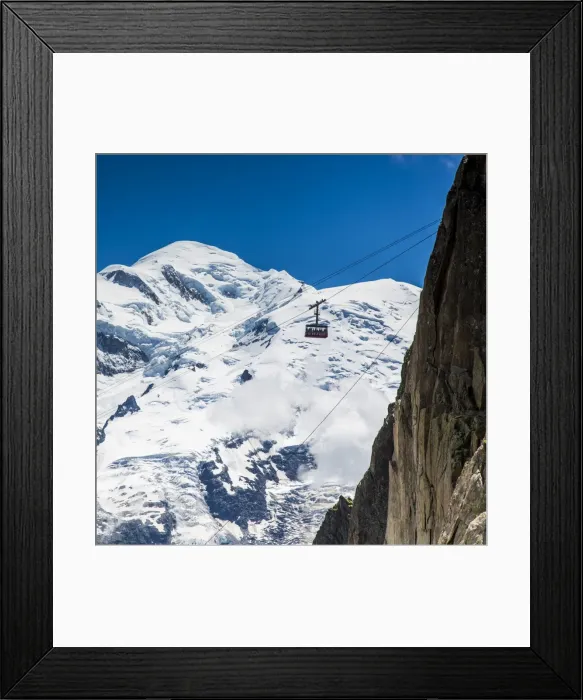 Framed Print : Cable car in front of Mt. Blanc from Mt. Brevent, Chamonix, Haute Savoie, Rhone Alpes Framed Print : Cable car in front of Mt. Blanc from Mt. Brevent, Chamonix, Haute Savoie, Rhone Alpes