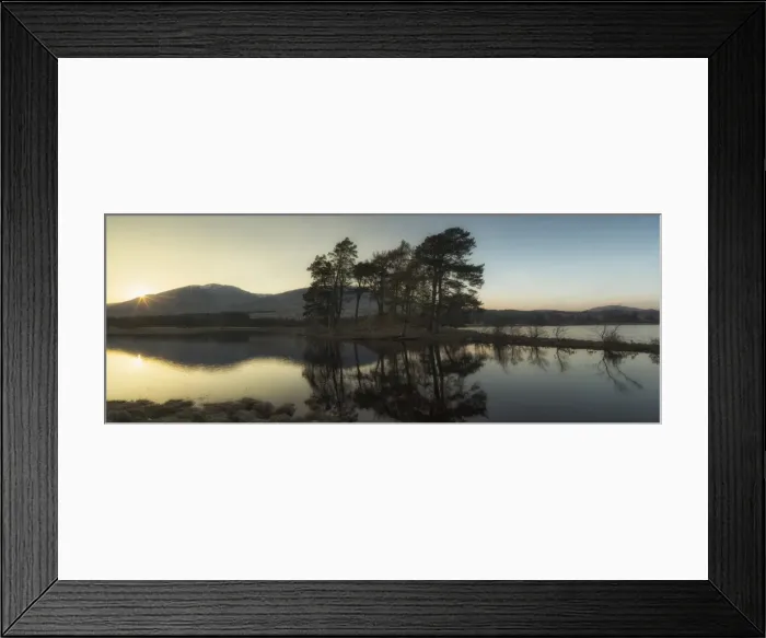 Framed Print : United Kingdom, UK, Scotland, Highlands, Two scots pines at sunset at Loch Tulla Framed Print : United Kingdom, UK, Scotland, Highlands, Two scots pines at sunset at Loch Tulla
