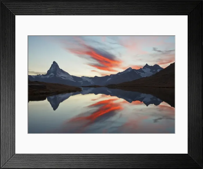 Framed Print : Switzerland, Valais, The Sky on fire during the Sunset above the Matterhorn Framed Print : Switzerland, Valais, The Sky on fire during the Sunset above the Matterhorn