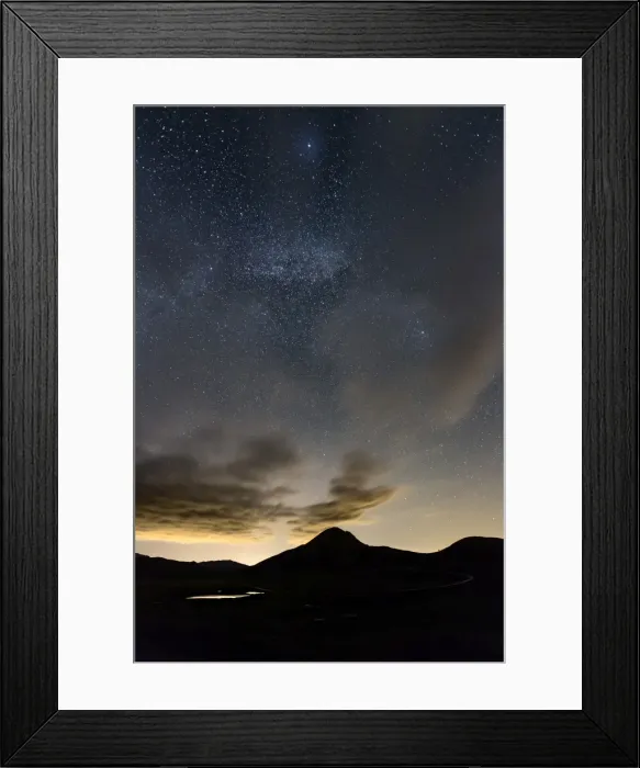 Framed Print : Italy, Abruzzo, Night at Campo Imperatore, The Monte Bolza and Lake Racollo under Framed Print : Italy, Abruzzo, Night at Campo Imperatore, The Monte Bolza and Lake Racollo under
