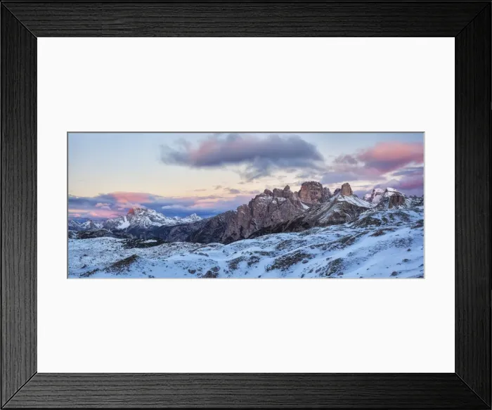 Framed Print : Italy, Trentino Alto Adige, panoramic of Dolomiti di Sesto Natural Park at sunrise Framed Print : Italy, Trentino Alto Adige, panoramic of Dolomiti di Sesto Natural Park at sunrise