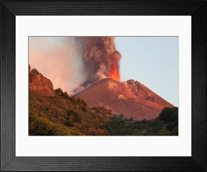 Framed Print : Italy, Sicily, Mt. Etna, Dawn of the 14th paroxysm event of 2013 photographed Framed Print : Italy, Sicily, Mt. Etna, Dawn of the 14th paroxysm event of 2013 photographed