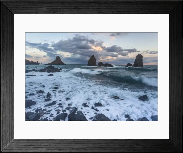 Framed Print : Italy, Sicily, Acitrezza cliff in a winter storm Framed Print : Italy, Sicily, Acitrezza cliff in a winter storm