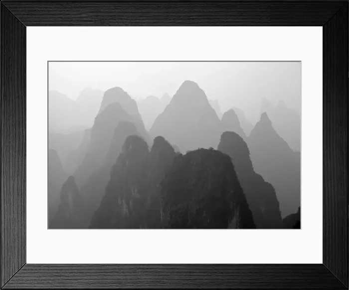 Framed Print : China, Guangxi, Mysterious mountains in Yangshuo region, China Framed Print : China, Guangxi, Mysterious mountains in Yangshuo region, China
