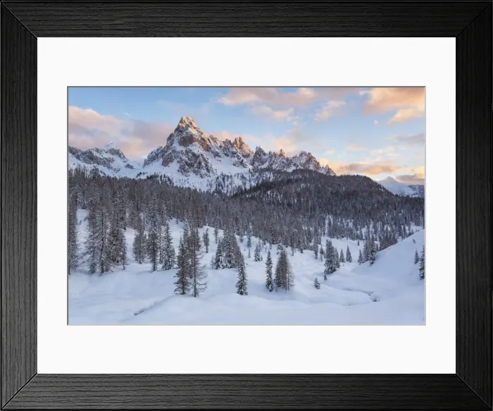 Framed Print : Italy, Dolomites, Veneto, Cadini Misurina on sunset Framed Print : Italy, Dolomites, Veneto, Cadini Misurina on sunset