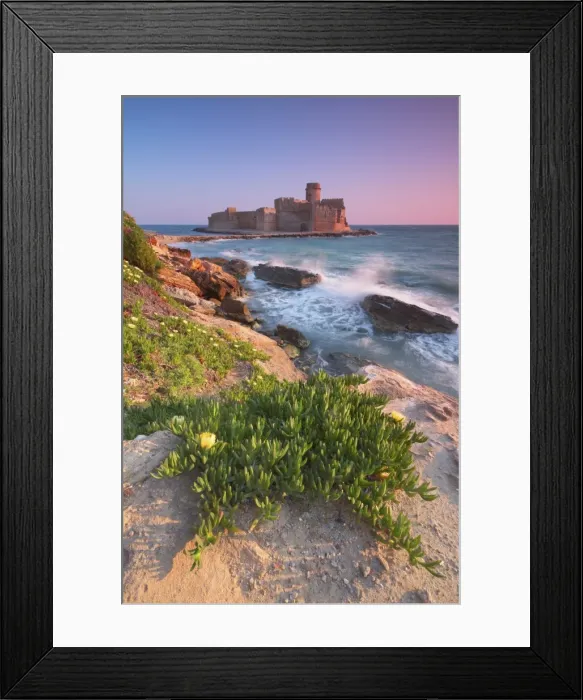 Framed Print : Italy, Calabria, Crotone, Sunset at Le Castella Framed Print : Italy, Calabria, Crotone, Sunset at Le Castella